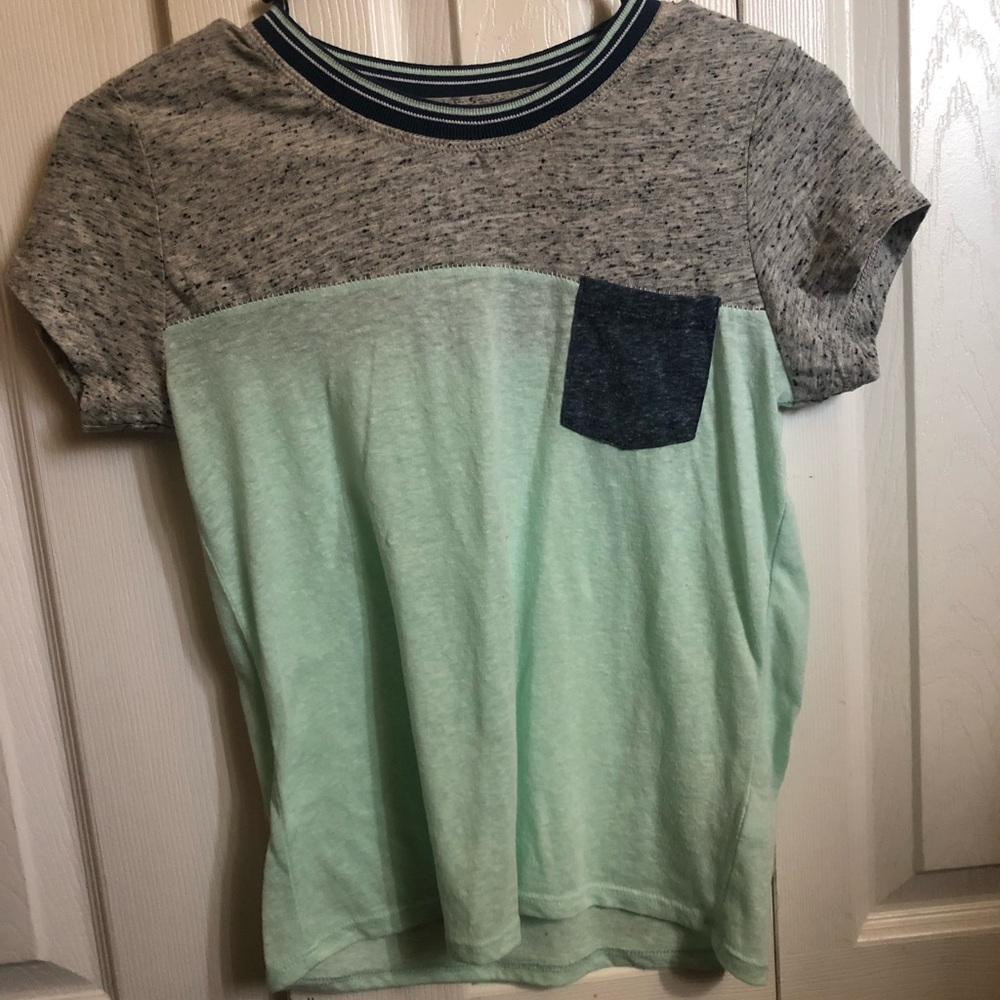 Aeropostale, Mint green & gray tee